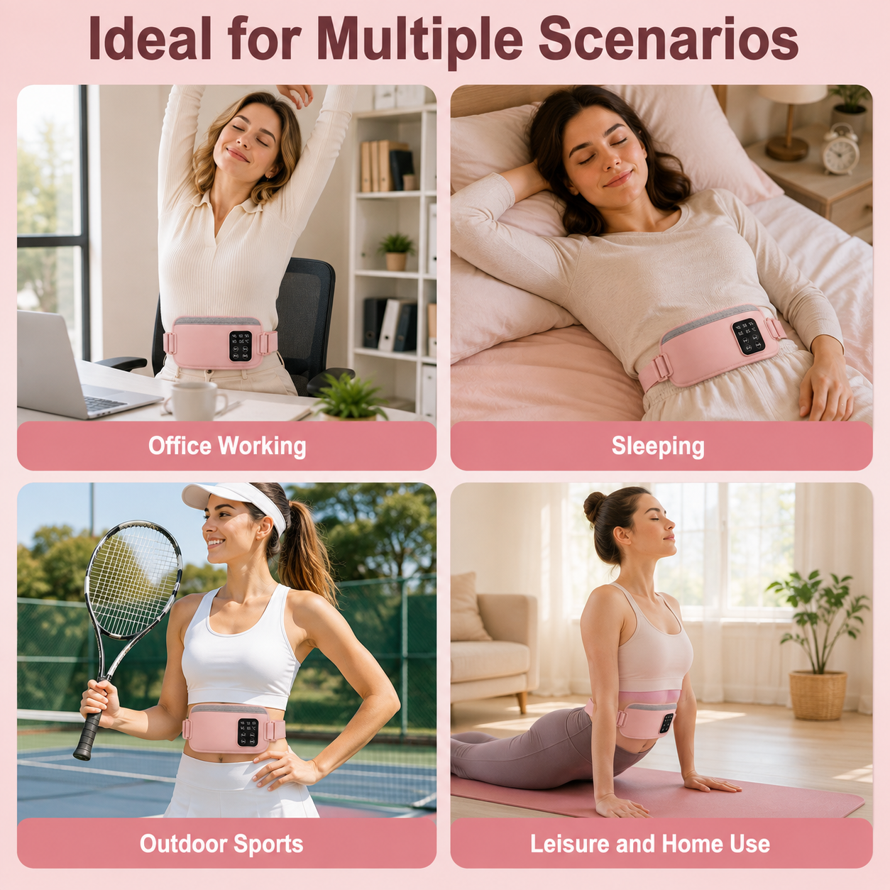 Coussin Chauffant Menstruel - Ceinture Chauffante et Massante Sans Fil
